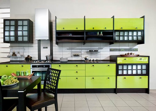Зелений колір кухні