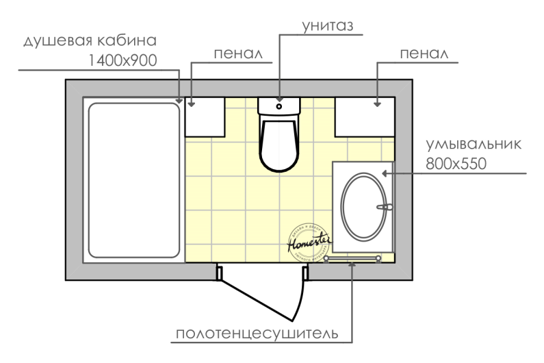 варіант планування ванної кімнати 4