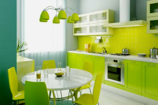 кухні по фен-шуй зеленого кольору
